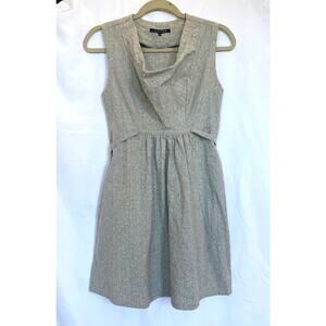 Curator SF Hemp Cotton Grey Cowl Neck Sleeveless Dress, XS